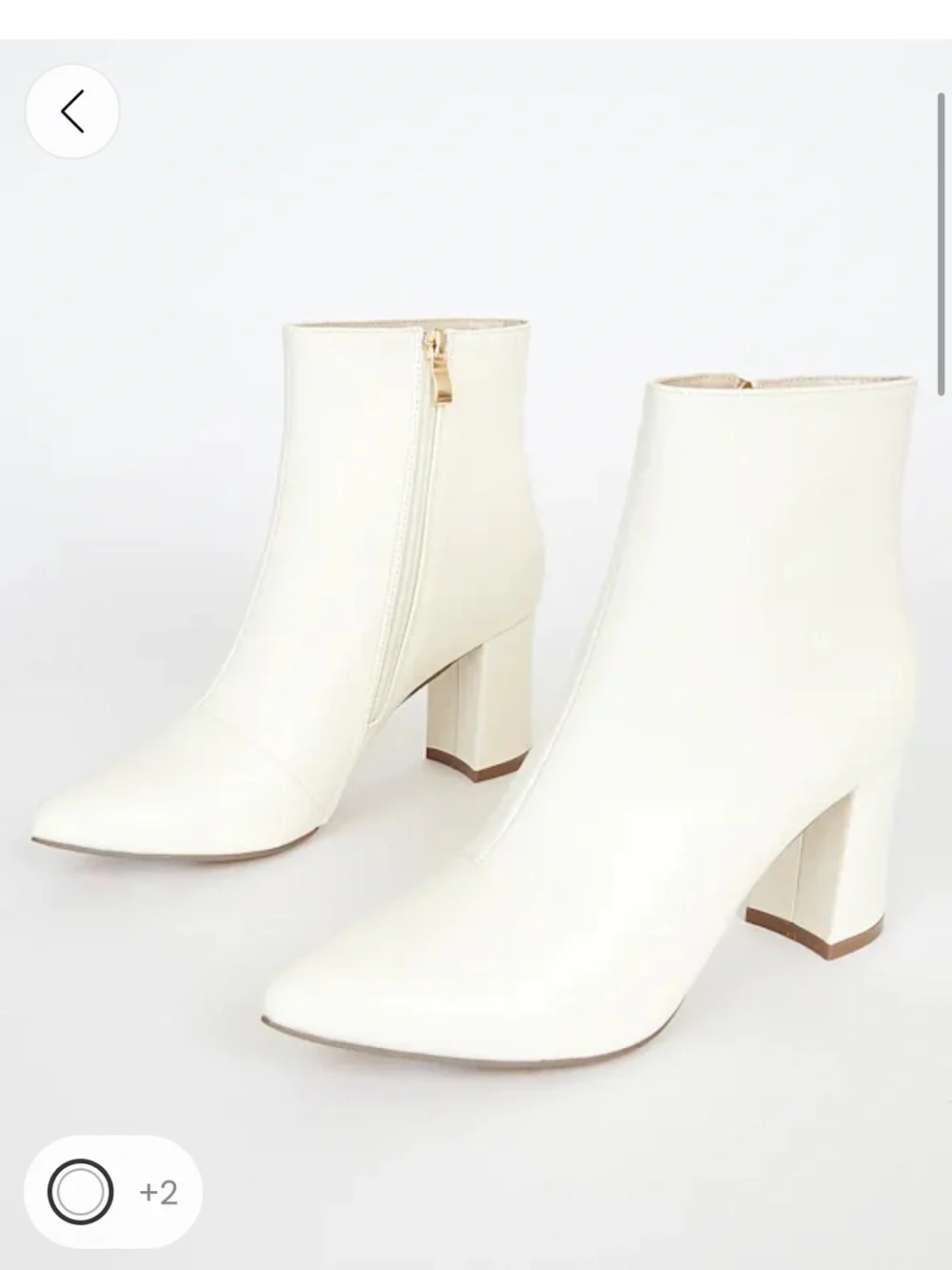 Lulu's Pointed Toe Block Heel Ankle Booties off white size 5.5